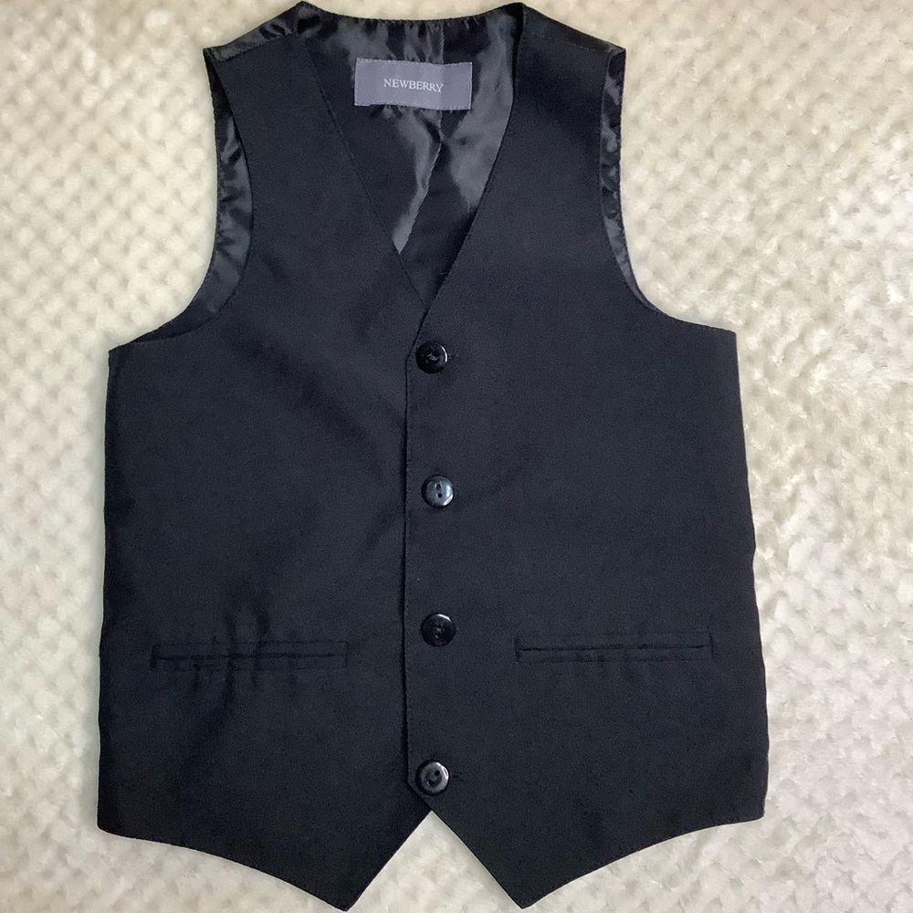Newberry Kids Black Formal Vest with Tailored Fit Size 3T